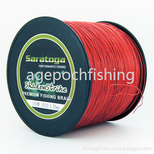 8 Strand 1500m 100lb Red Color Braid Fishing Line